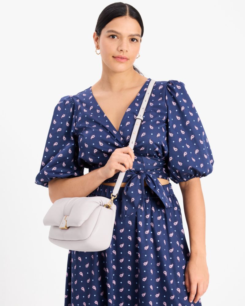 KateSpade Dakota Puffy Leather Crossbody Lilac Moonlight