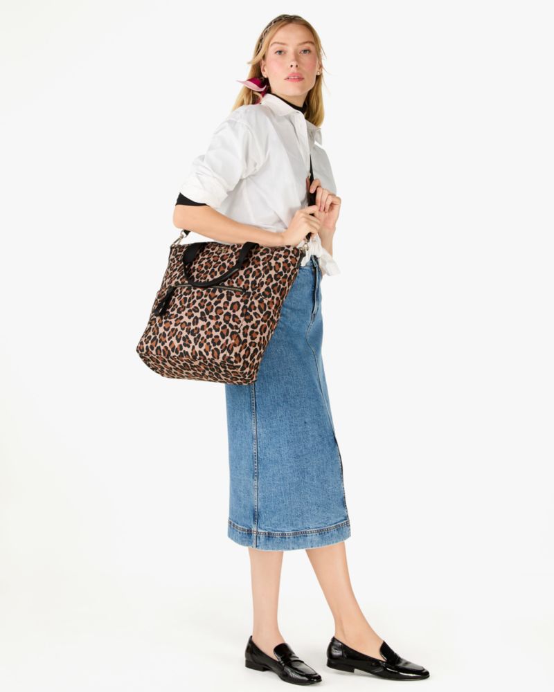 KateSpade Chelsea Spotted Leopard Large Convertible Backpack Brown Multi