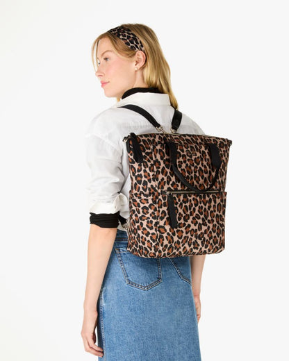 KateSpade Chelsea Spotted Leopard Large Convertible Backpack Brown Multi