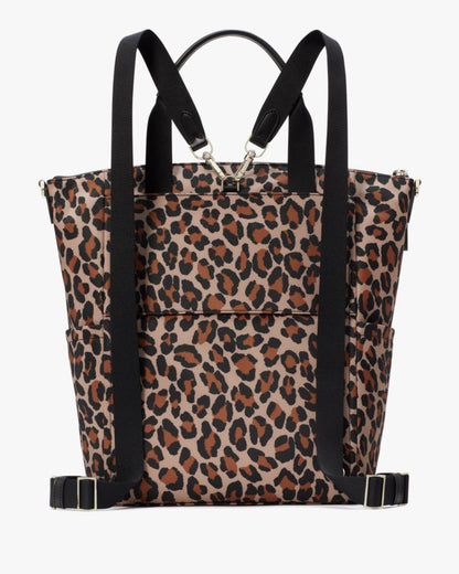 KateSpade Chelsea Spotted Leopard Large Convertible Backpack Brown Multi