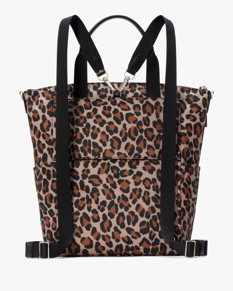 KateSpade Chelsea Spotted Leopard Large Convertible Backpack Brown Multi
