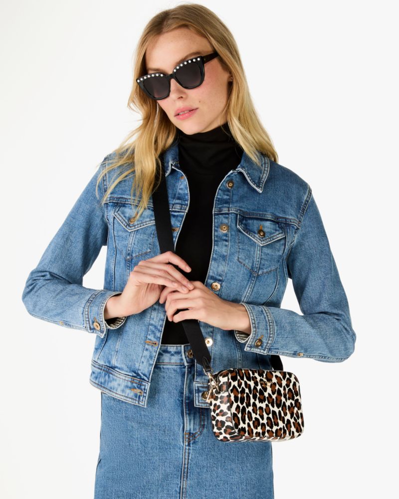 KateSpade Madison Spotted Leopard Mini Camera Bag Cream Multi