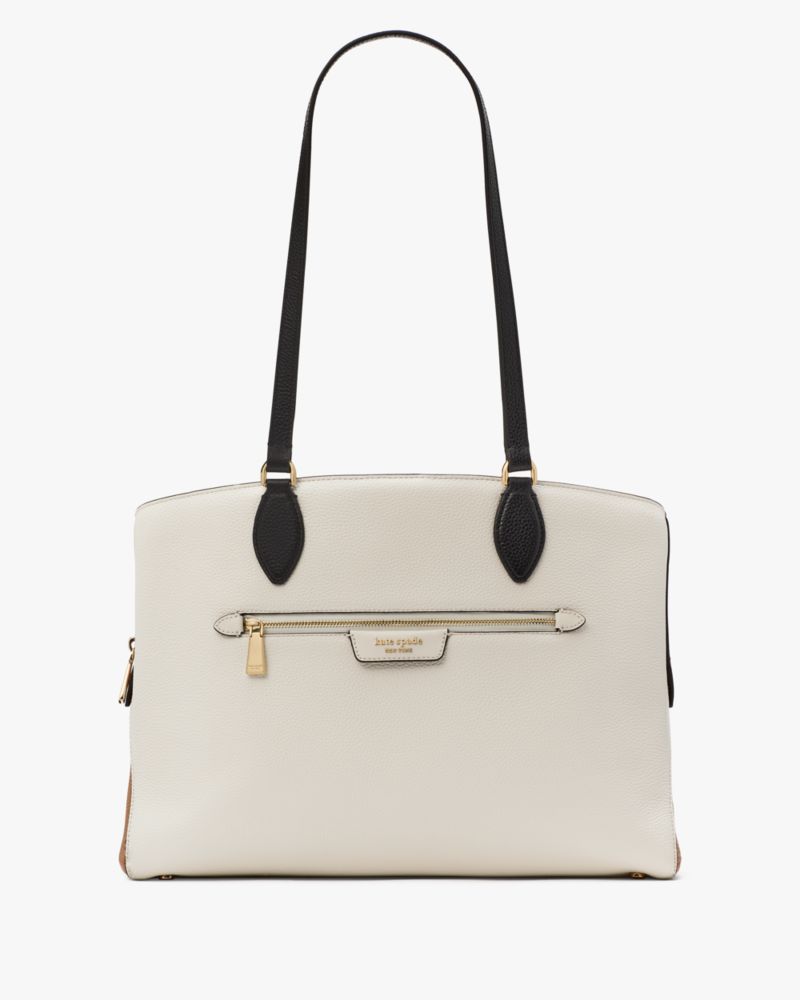 KateSpade Hudson Colorblocked Work Tote Parchment Multi