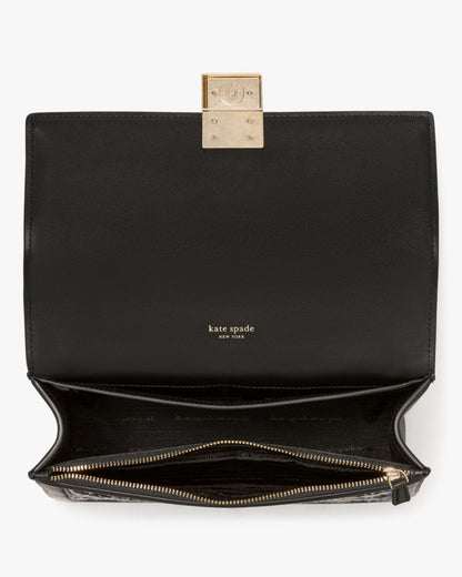 KateSpade Deco Plaid Tweed Chain Shoulder Bag Black Multi