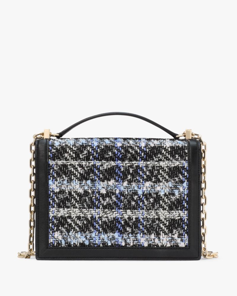 KateSpade Deco Plaid Tweed Chain Shoulder Bag Black Multi