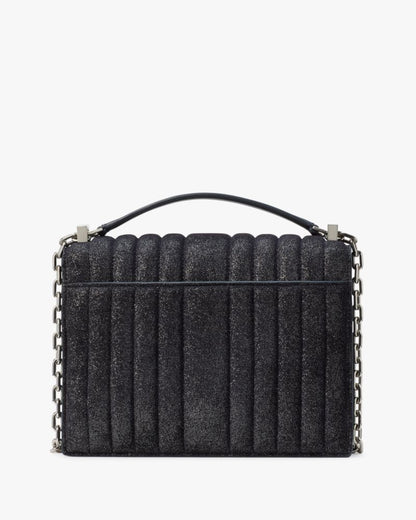 KateSpade Deco Quilted Glitter Suede Chain Shoulder Bag Navy Multi