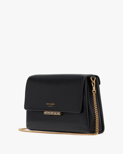 KateSpade Grace Embellished Lock Clutch Black