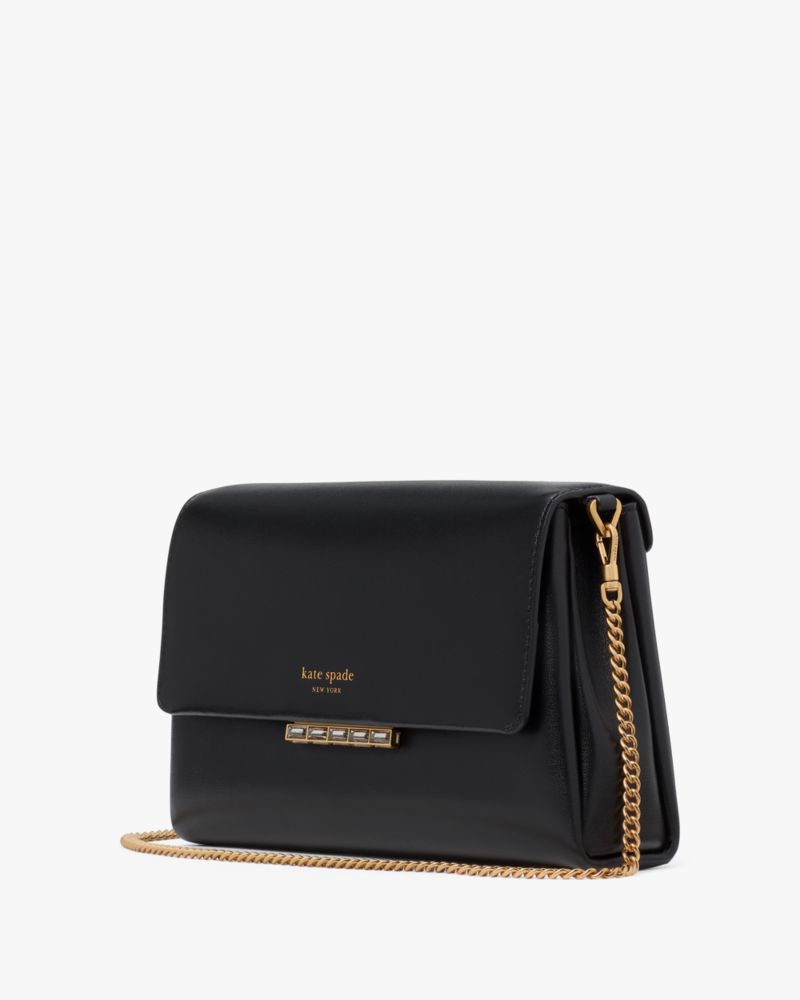 KateSpade Grace Embellished Lock Clutch Black