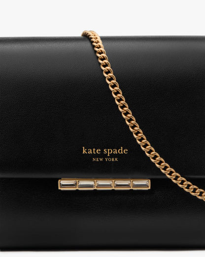 KateSpade Grace Embellished Lock Clutch Black