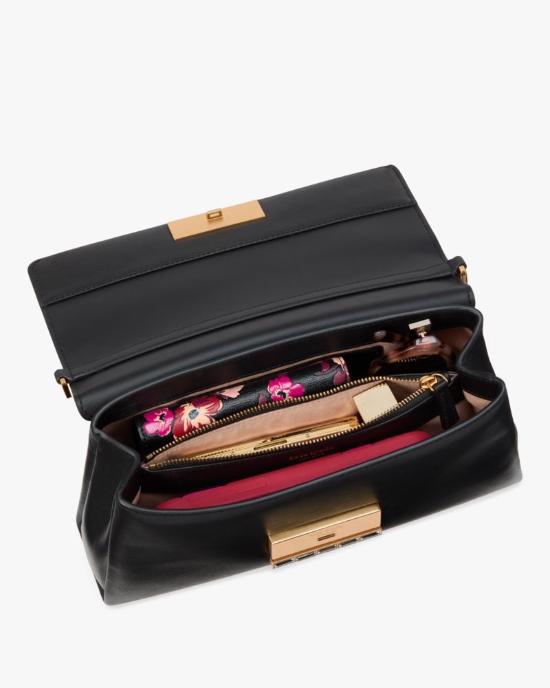 KateSpade Grace Embellished Lock Clutch Black