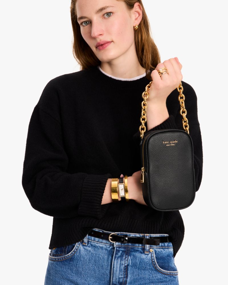 KateSpade Jolie Chain Phone Crossbody Black