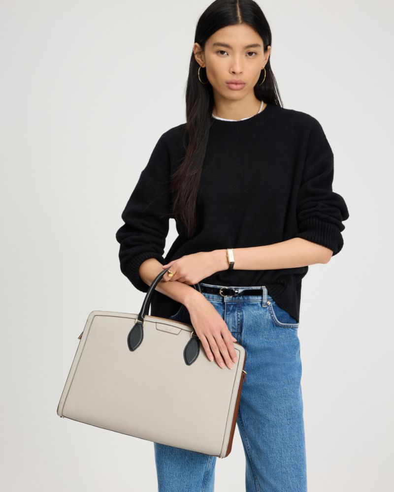 KateSpade Hudson Colorblocked Commuter Laptop Bag Parchment Multi