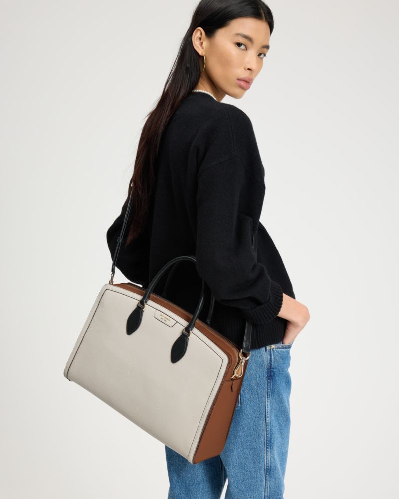 KateSpade Hudson Colorblocked Commuter Laptop Bag Parchment Multi