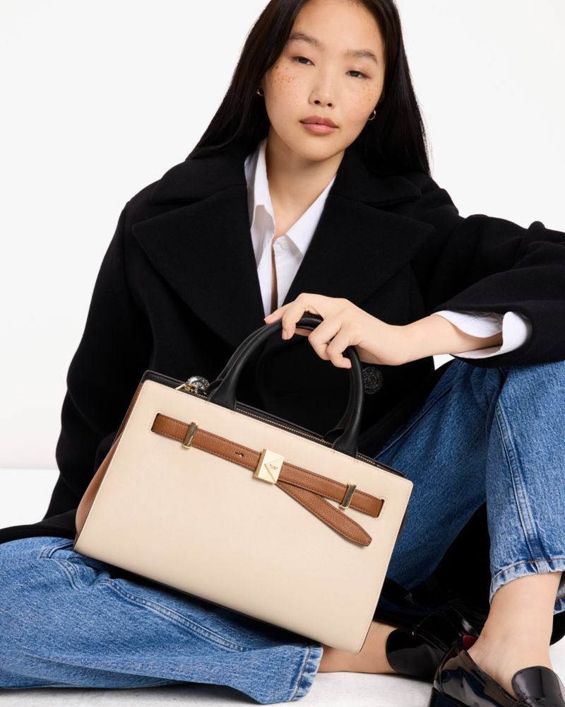 KateSpade Deco Colorblocked Medium Satchel Milk Glass Multi