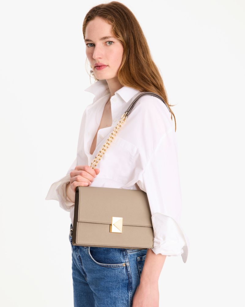 KateSpade Deco Chain Shoulder Bag Timeless Taupe
