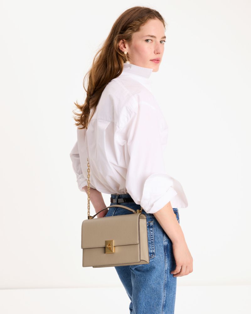 KateSpade Deco Chain Shoulder Bag Timeless Taupe