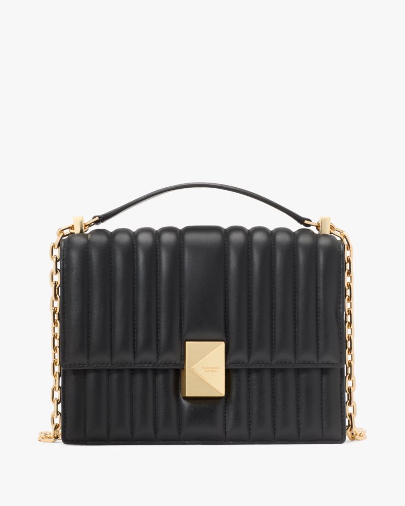 KateSpade Deco Quilted Chain Shoulder Bag Black