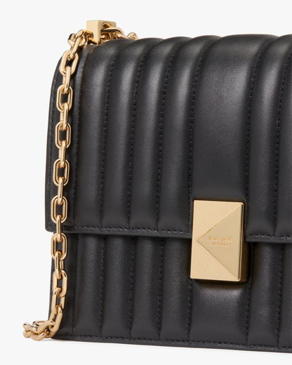KateSpade Deco Quilted Chain Shoulder Bag Black