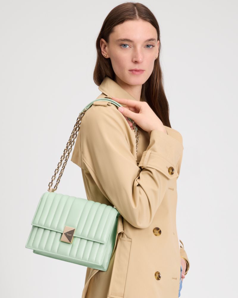 KateSpade Deco Quilted Chain Shoulder Bag Pistachio Ice
