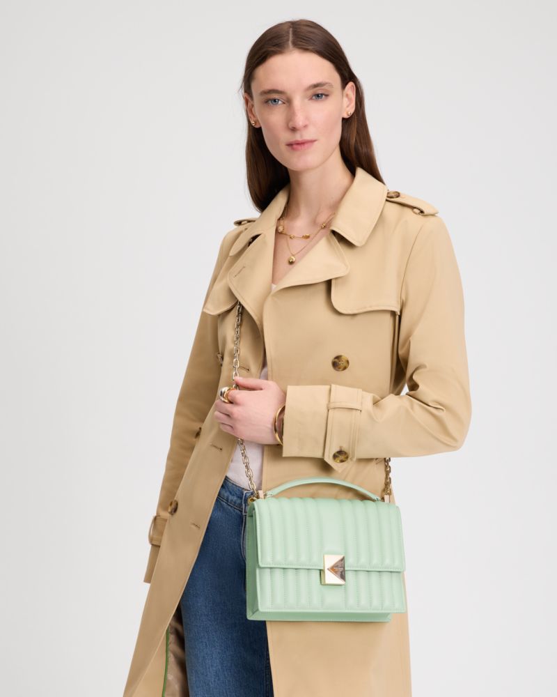 KateSpade Deco Quilted Chain Shoulder Bag Pistachio Ice