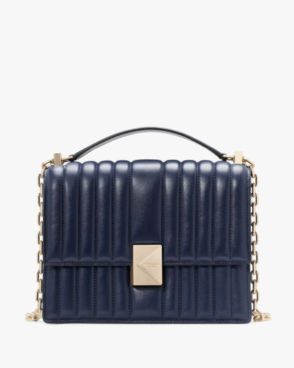 KateSpade Deco Quilted Chain Shoulder Bag Parisian Navy
