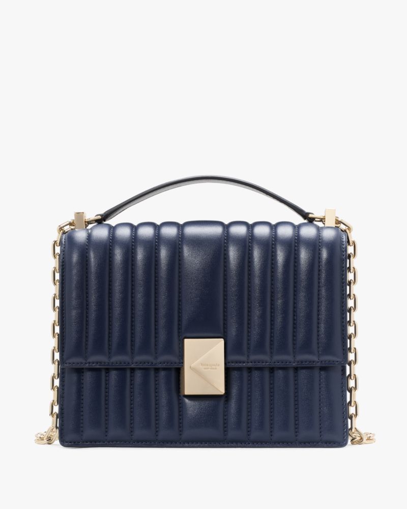 KateSpade Deco Quilted Chain Shoulder Bag Parisian Navy