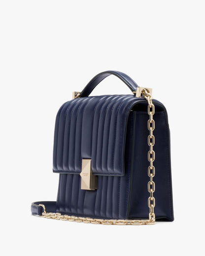 KateSpade Deco Quilted Chain Shoulder Bag Parisian Navy