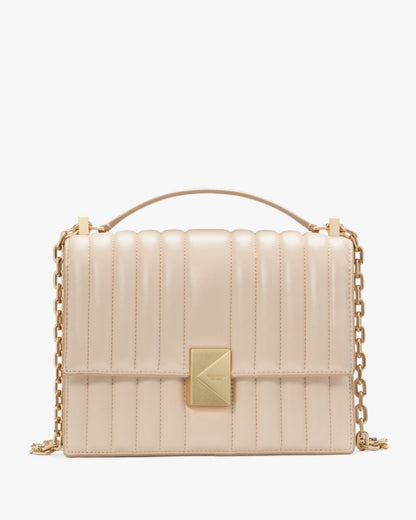 KateSpade Deco Quilted Chain Shoulder Bag Milk Glass