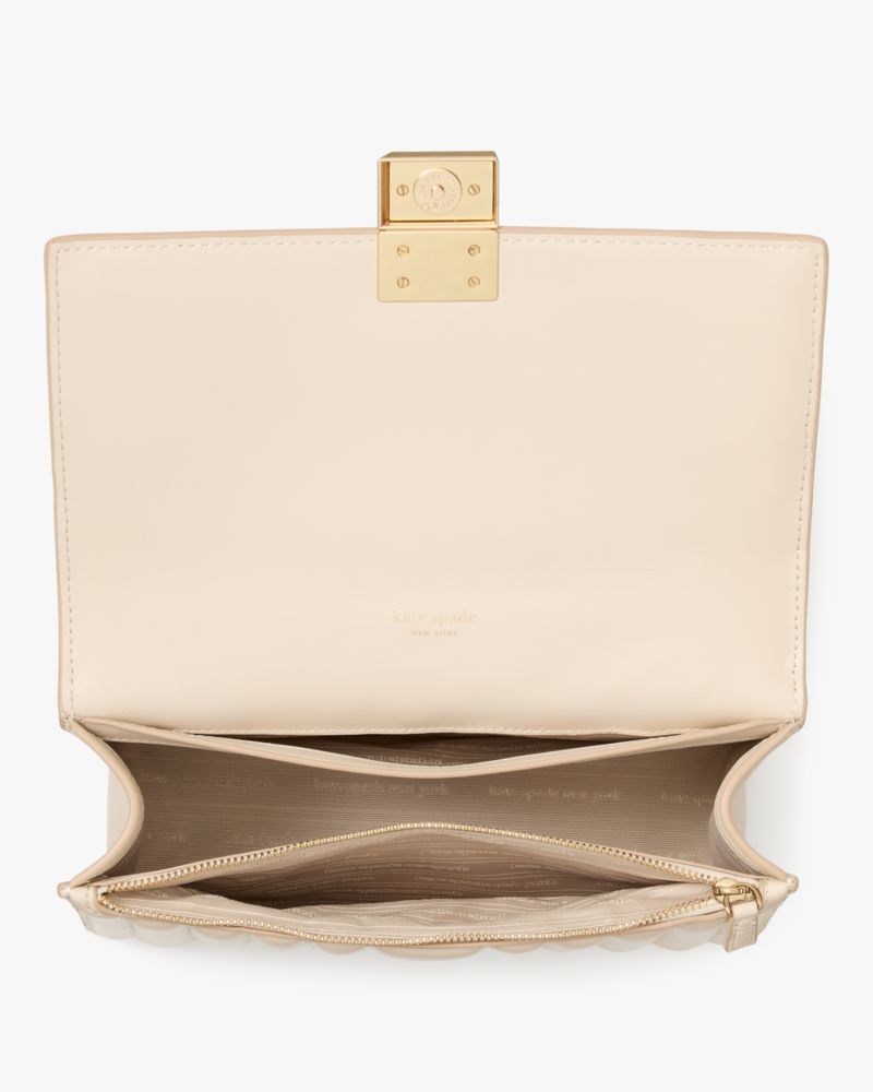 KateSpade Deco Quilted Chain Shoulder Bag Milk Glass