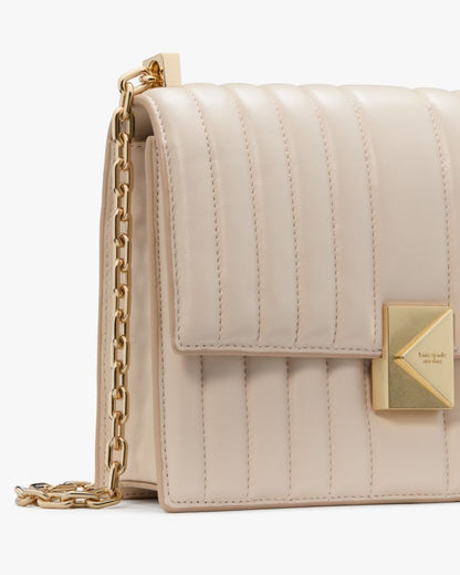 KateSpade Deco Quilted Chain Shoulder Bag Milk Glass
