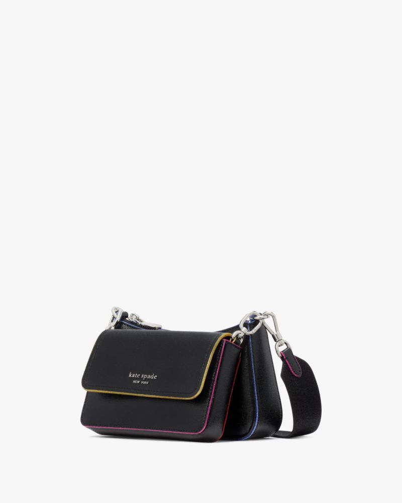 KateSpade Double Up Glitter Edge Crossbody Black Multi
