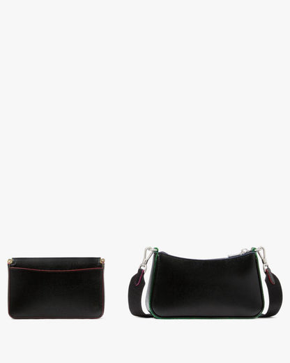 KateSpade Double Up Glitter Edge Crossbody Black Multi
