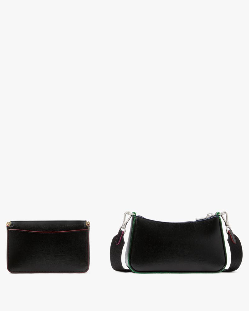 KateSpade Double Up Glitter Edge Crossbody Black Multi
