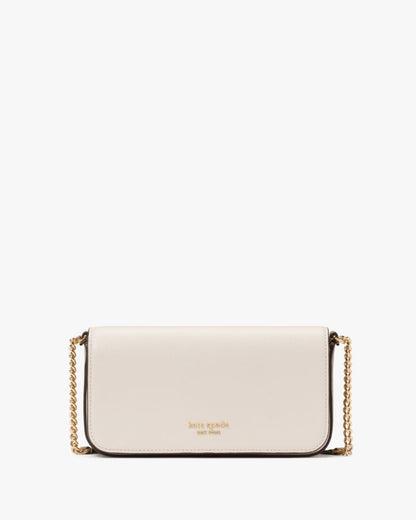 KateSpade Devin Colorblocked Flap Chain Wallet Timeless Taupe Multi