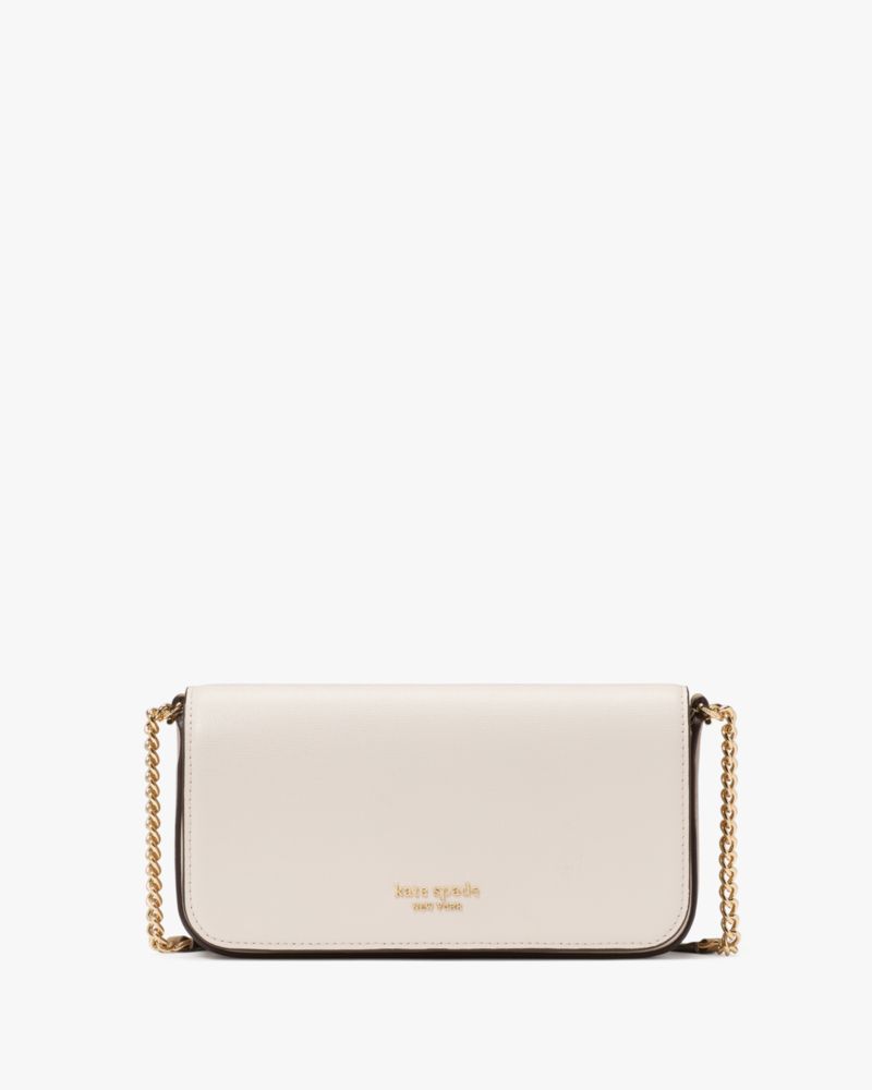 KateSpade Devin Colorblocked Flap Chain Wallet Timeless Taupe Multi