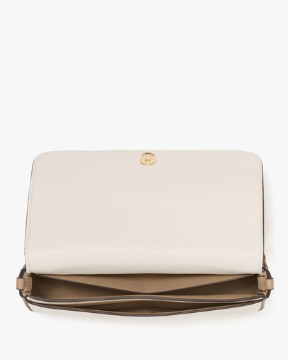 KateSpade Devin Colorblocked Flap Chain Wallet Timeless Taupe Multi