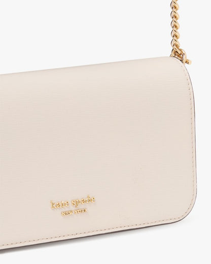 KateSpade Devin Colorblocked Flap Chain Wallet Timeless Taupe Multi