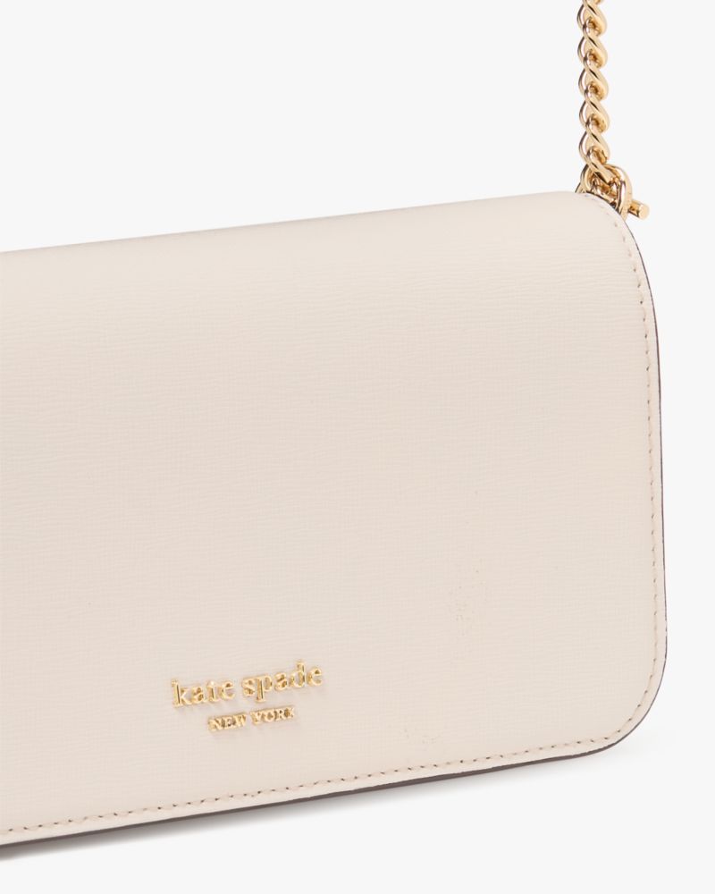 KateSpade Devin Colorblocked Flap Chain Wallet Timeless Taupe Multi