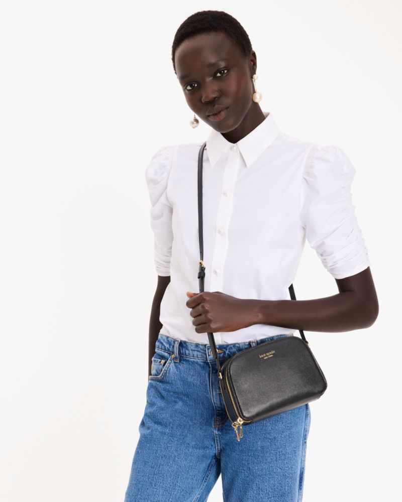 KateSpade Devin Double Zip Dome Crossbody Black