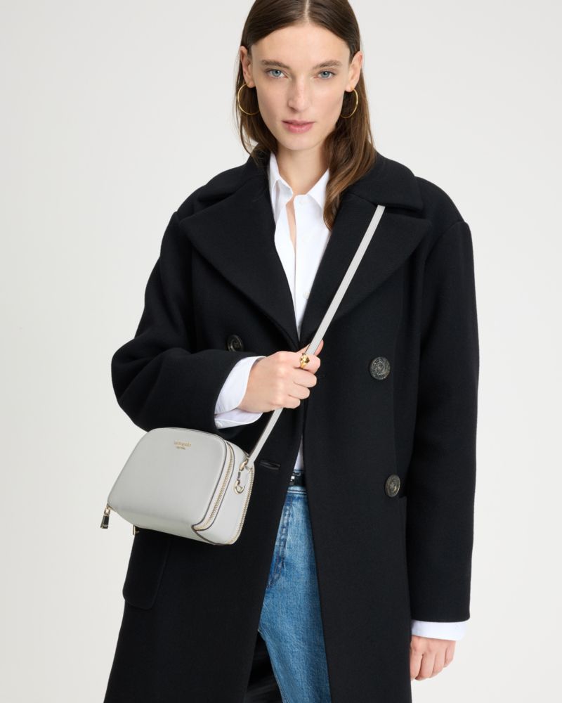 KateSpade Devin Double Zip Dome Crossbody Stone Path