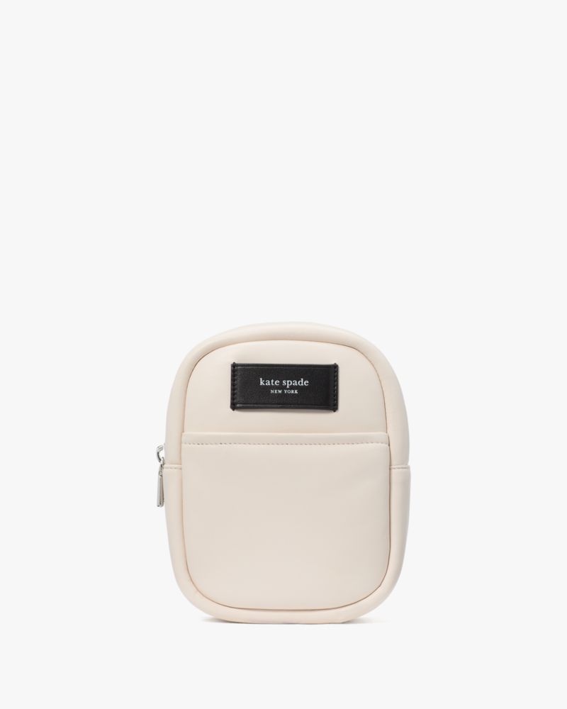 KateSpade Label Small Convertible Crossbody Parchment