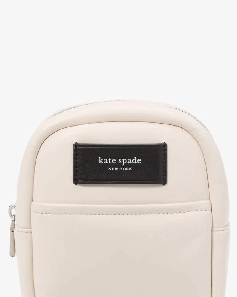 KateSpade Label Small Convertible Crossbody Parchment