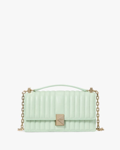 KateSpade Deco Quilted Mini Flap Chain Crossbody Pistachio Ice
