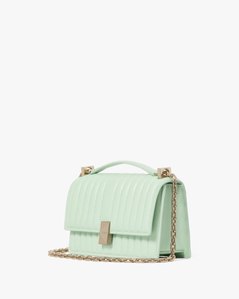 KateSpade Deco Quilted Mini Flap Chain Crossbody Pistachio Ice