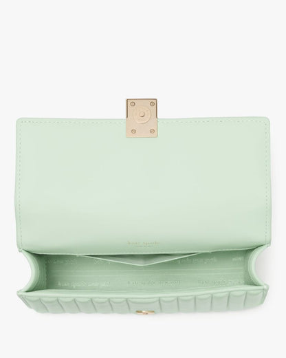 KateSpade Deco Quilted Mini Flap Chain Crossbody Pistachio Ice