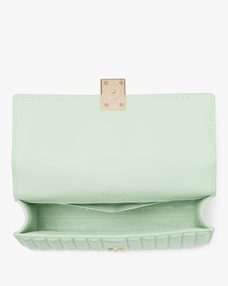 KateSpade Deco Quilted Mini Flap Chain Crossbody Pistachio Ice