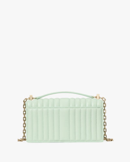 KateSpade Deco Quilted Mini Flap Chain Crossbody Pistachio Ice