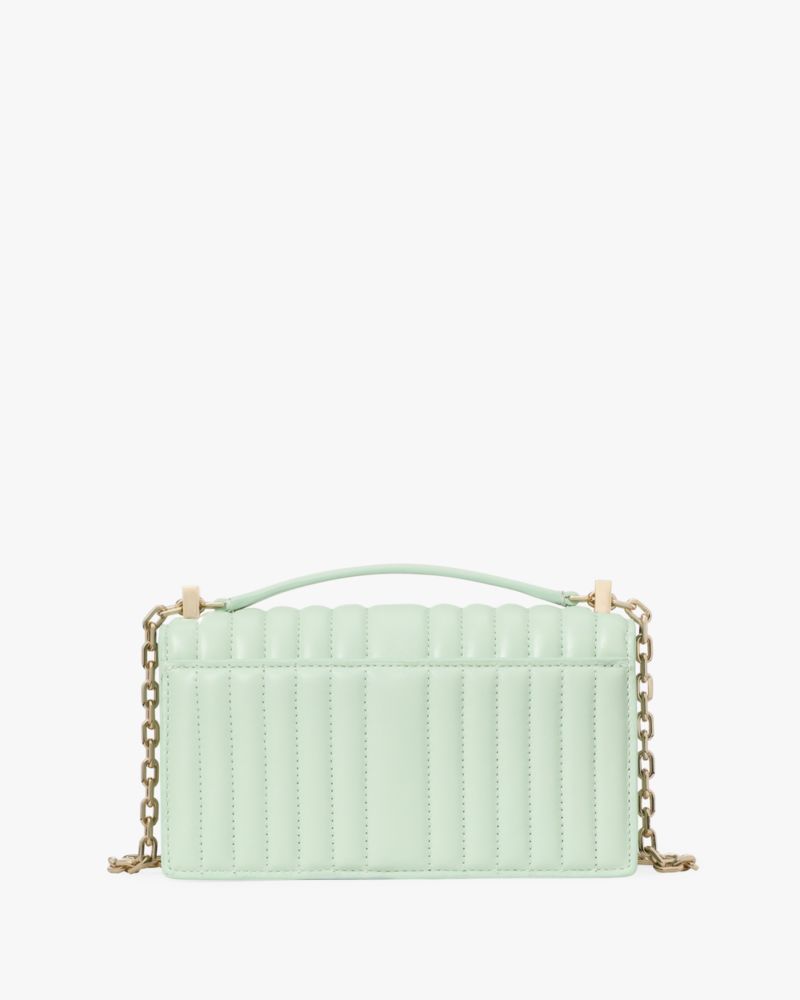 KateSpade Deco Quilted Mini Flap Chain Crossbody Pistachio Ice