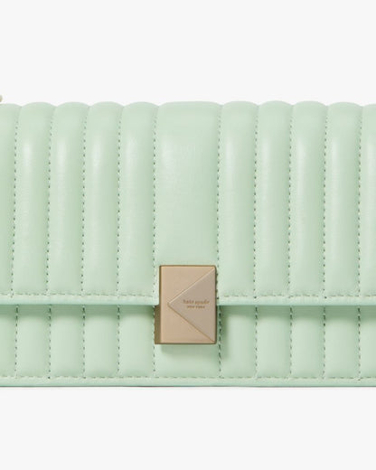 KateSpade Deco Quilted Mini Flap Chain Crossbody Pistachio Ice