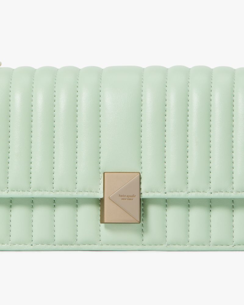 KateSpade Deco Quilted Mini Flap Chain Crossbody Pistachio Ice